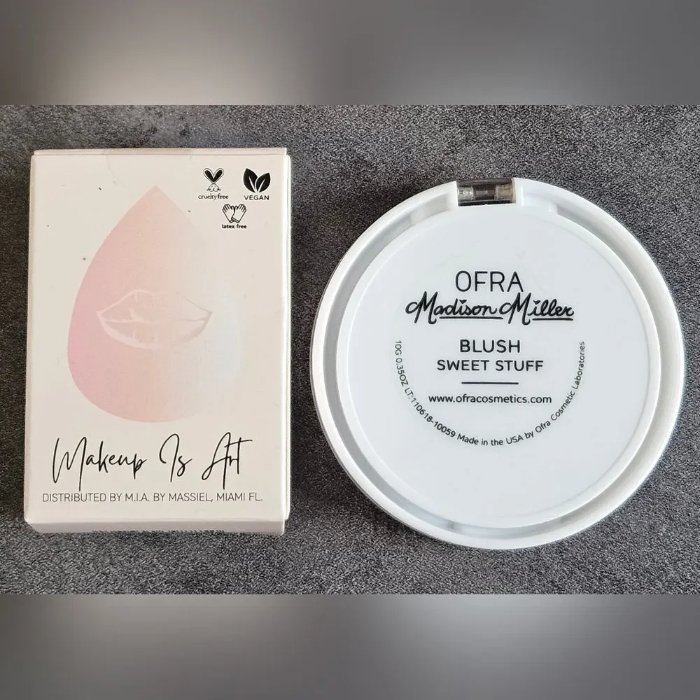 OFRA x Madison Miller Blush In Sweet Stuff W MAKEUP IS ART Beauty Sponge NEW